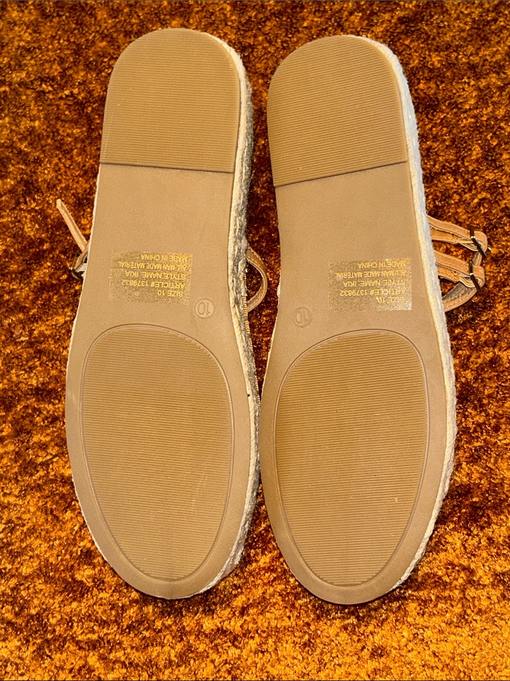 Tula Brown Perforated Mary Jane Espadrille Flats - Picture 4 of 7